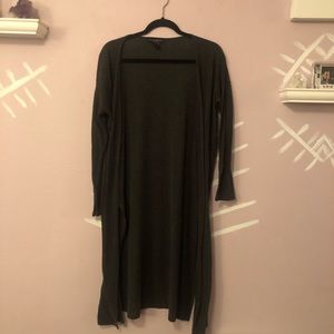 Knee Length Grey Cardigan